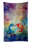 Seahorses Kitchen Towel Velour Plush Front and Cotton Loop Back Machine Washable