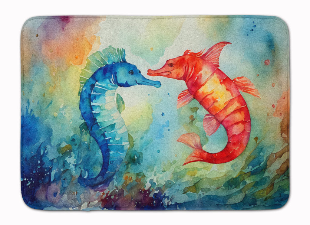 Seahorses Memory Foam Kitchen Mat Machine Washable Anti-Fatigue Cushion Comfort Bath or Kitchen Rug