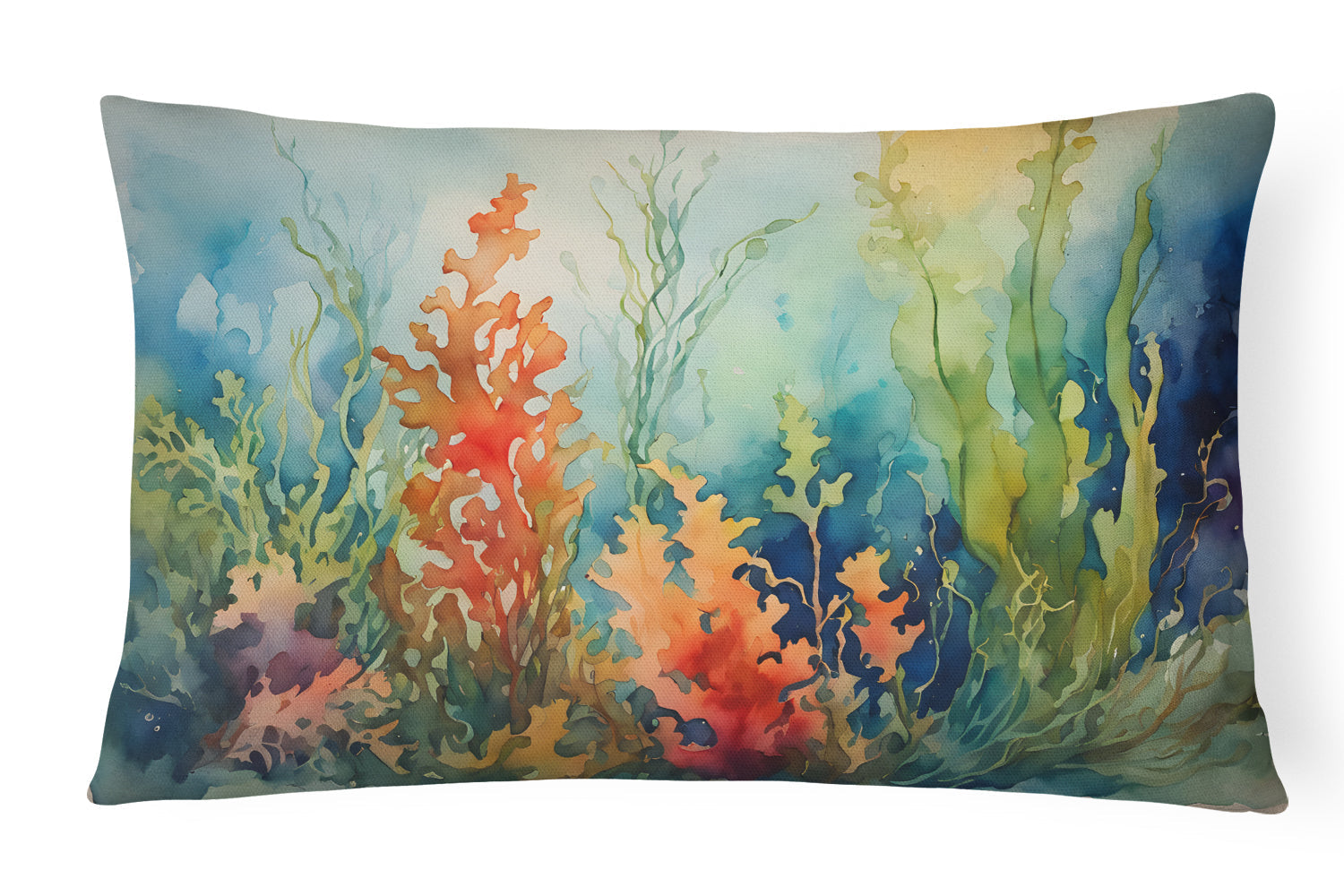 Seaweed Decorative Throw Pillow 12x16 Indoor Outdoor Accent Cushion, Fabric Cover with Insert for Sofa, Bed, Porch & Living Room