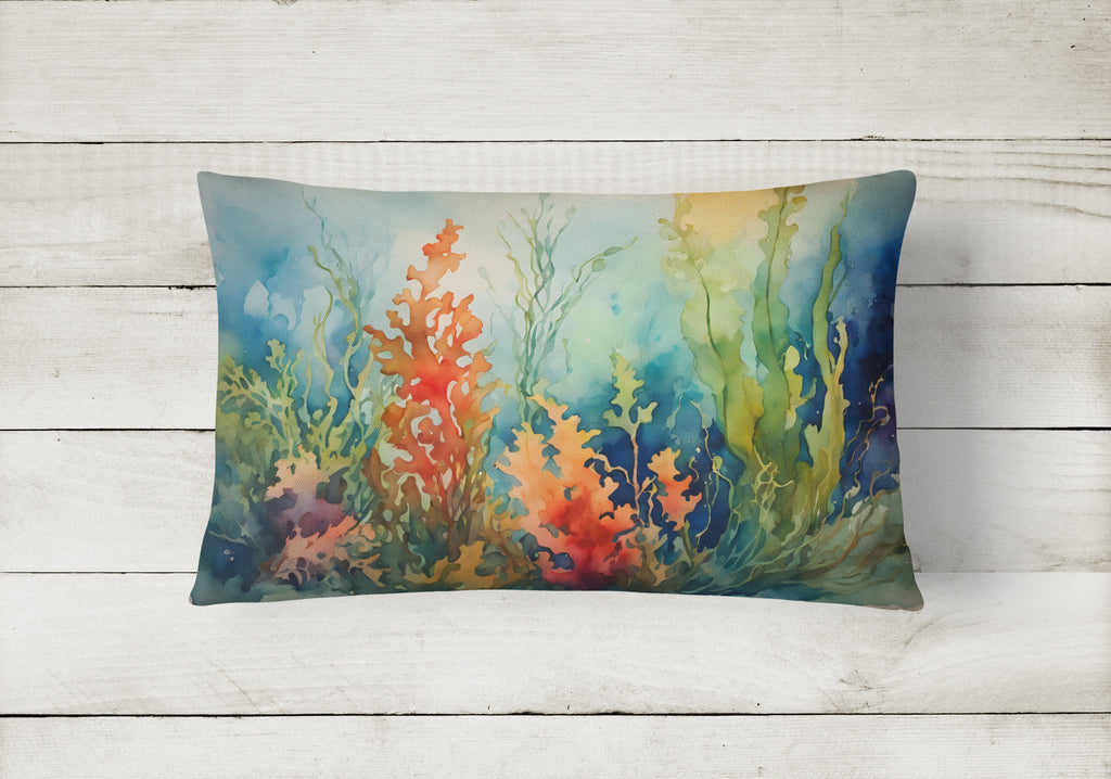 Seaweed Decorative Throw Pillow 12x16 Indoor Outdoor Accent Cushion, Fabric Cover with Insert for Sofa, Bed, Porch & Living Room