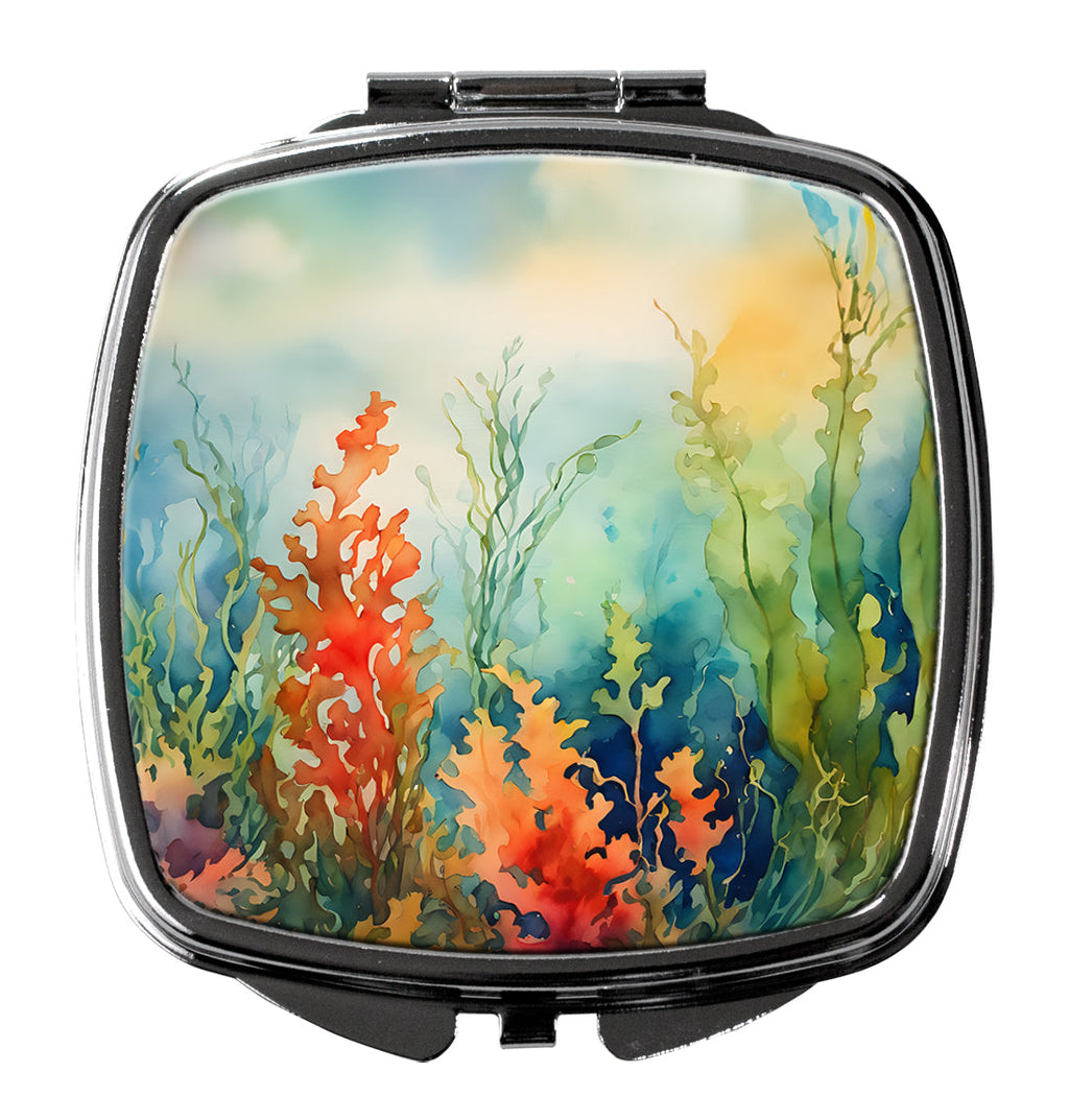 Seaweed Compact Mirror Decorative Travel Makeup Mirror for Women Girls Gifts Pocket Makeup Mirror Folding Handheld