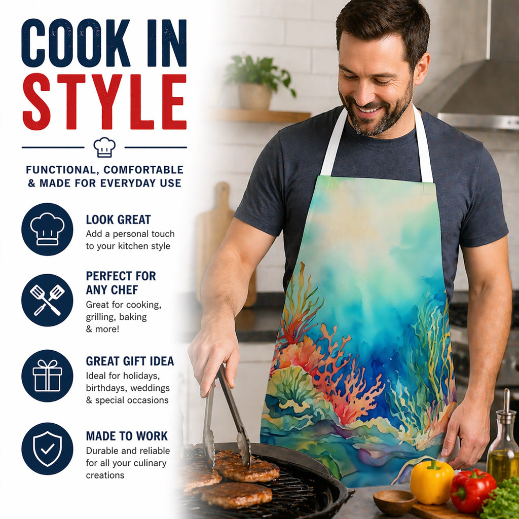Seaweed Apron Cooking Kitchen Server Baking Crafts Gardening for Adult Women Men, Unisex, Large, Multicolor
