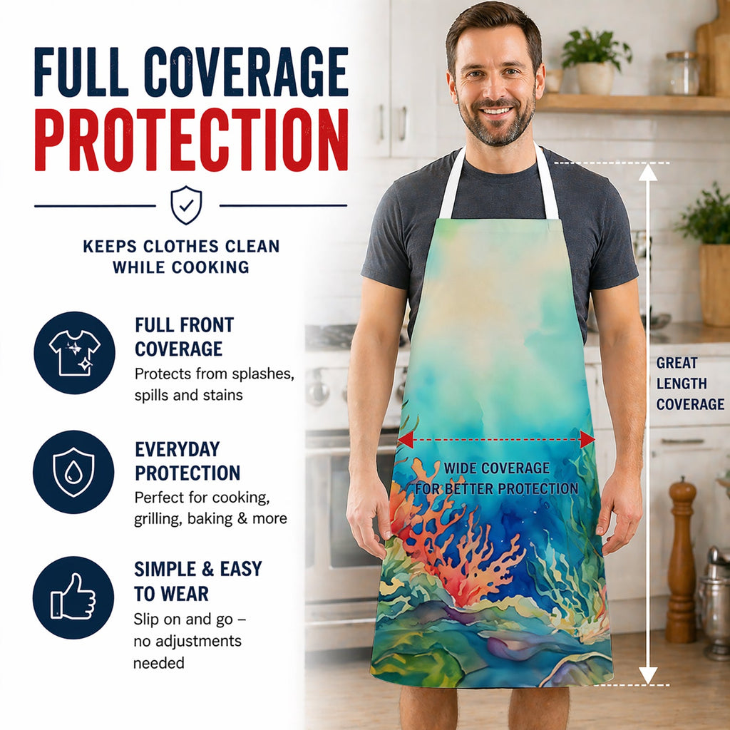 Seaweed Apron Cooking Kitchen Server Baking Crafts Gardening for Adult Women Men, Unisex, Large, Multicolor