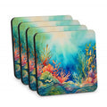 Seaweed Foam Coasters Set of 4 Cup Coasters for Indoor Outdoor, Tabletop Protection, Anti Slip, Mouse pad Material