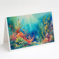 Seaweed Greeting Cards Pack of 8 Blank Cards with Envelopes Whimsical A7 Size 5x7