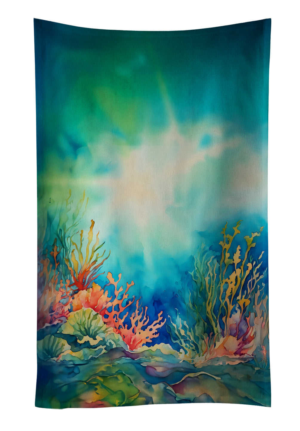 Seaweed Kitchen Towel Velour Plush Front and Cotton Loop Back Machine Washable
