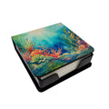 Seaweed PU Leather Note Paper Holder with Artist-Designed Cover, Desk Accessory, Office Gift