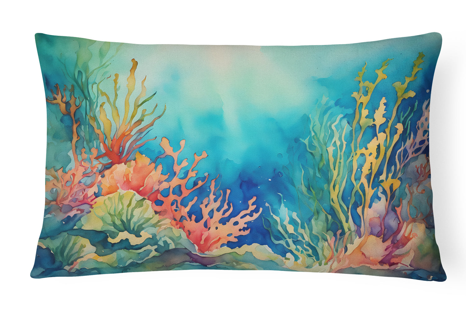 Seaweed Decorative Throw Pillow 12x16 Indoor Outdoor Accent Cushion, Fabric Cover with Insert for Sofa, Bed, Porch & Living Room