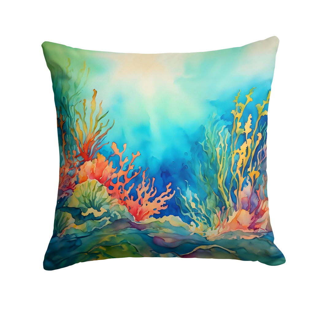 Seaweed Decorative Throw Pillow 18x18 Indoor Outdoor Accent Cushion, Fabric Cover with Insert for Sofa, Bed, Porch & Living Room