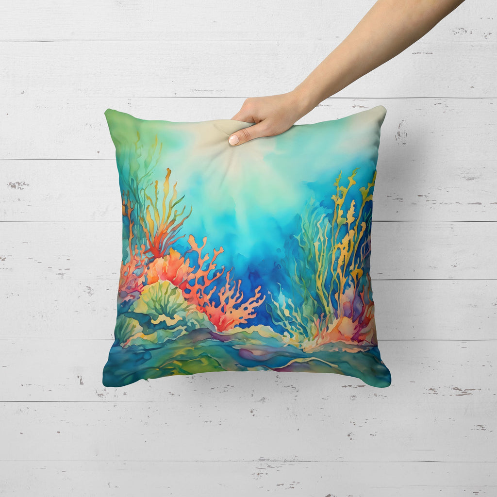 Seaweed Decorative Throw Pillow 18x18 Indoor Outdoor Accent Cushion, Fabric Cover with Insert for Sofa, Bed, Porch & Living Room