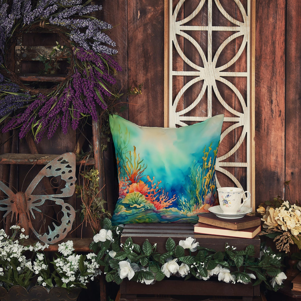Seaweed Decorative Throw Pillow 18x18 Indoor Outdoor Accent Cushion, Fabric Cover with Insert for Sofa, Bed, Porch & Living Room