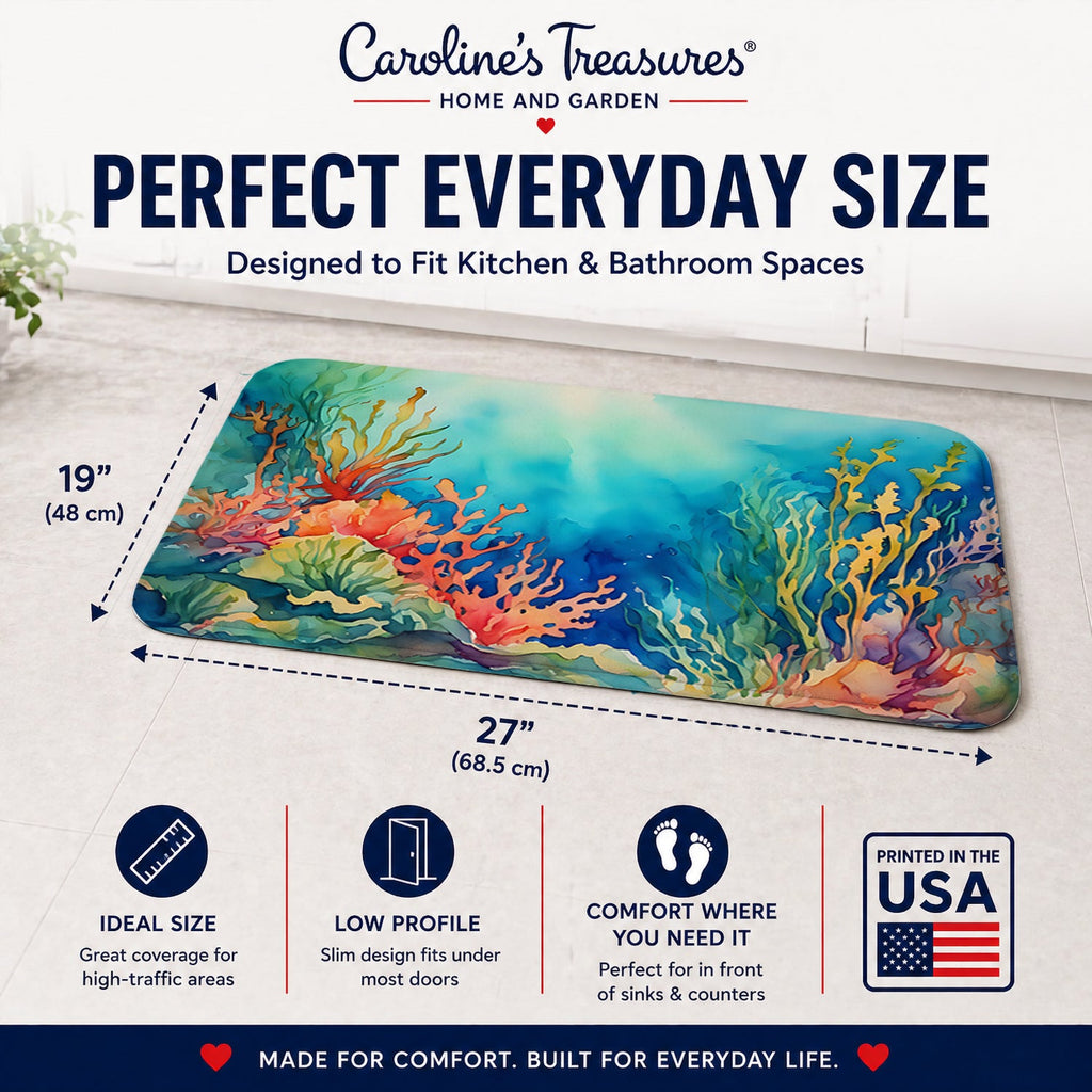 Seaweed Memory Foam Kitchen Mat Machine Washable Anti-Fatigue Cushion Comfort Bath or Kitchen Rug