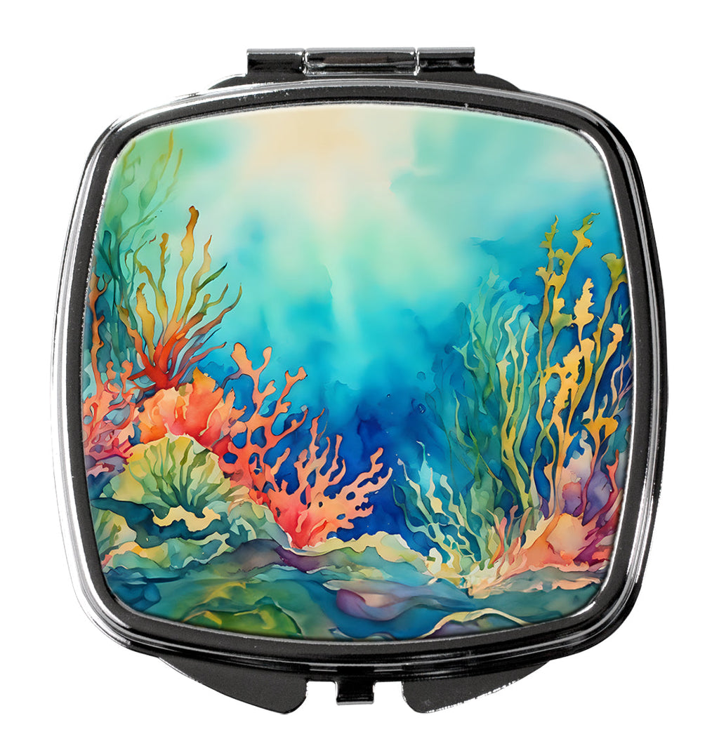 Seaweed Compact Mirror Decorative Travel Makeup Mirror for Women Girls Gifts Pocket Makeup Mirror Folding Handheld