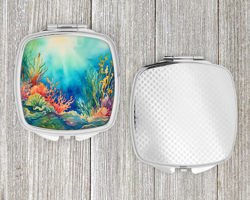 Seaweed Compact Mirror Decorative Travel Makeup Mirror for Women Girls Gifts Pocket Makeup Mirror Folding Handheld