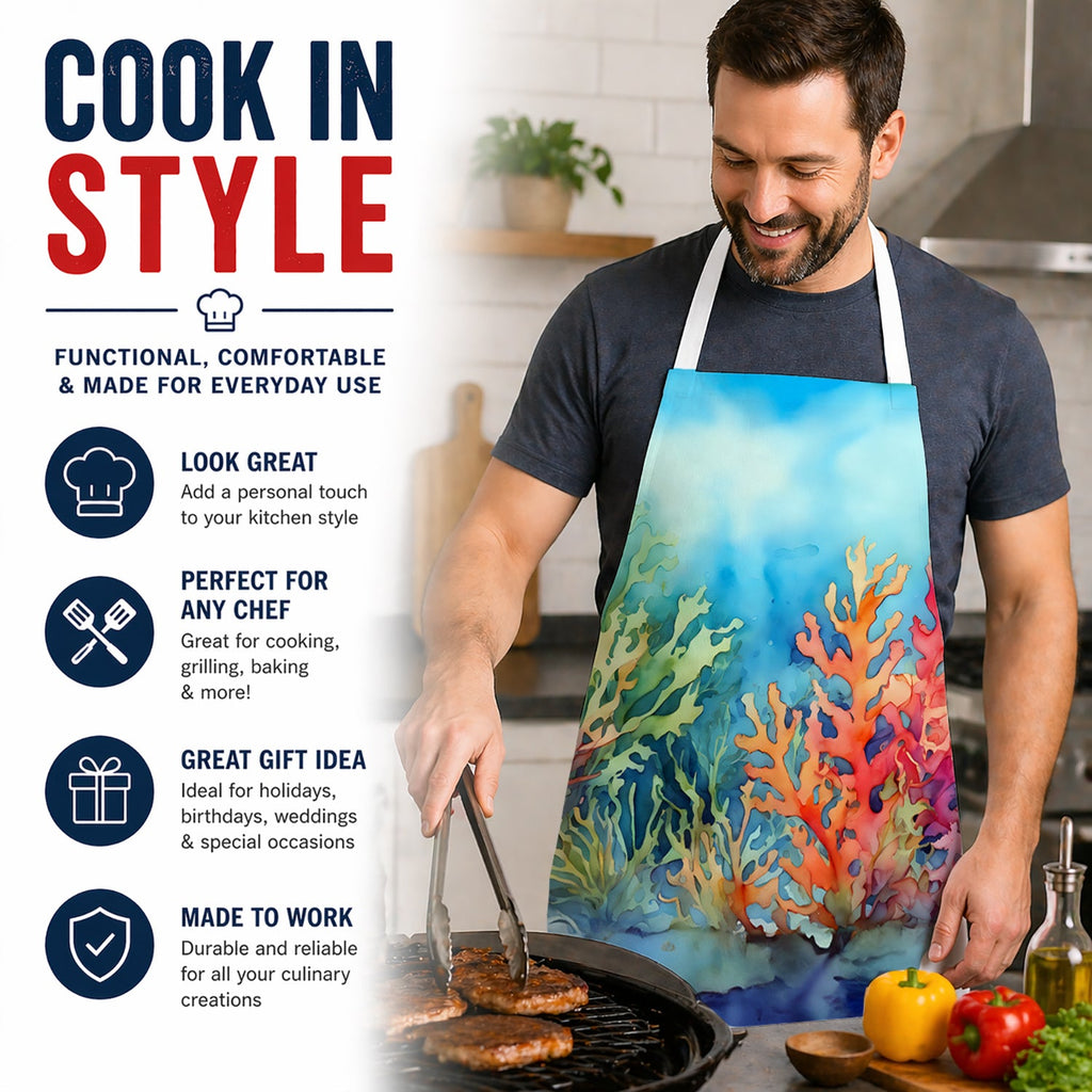 Seaweed Apron Cooking Kitchen Server Baking Crafts Gardening for Adult Women Men, Unisex, Large, Multicolor