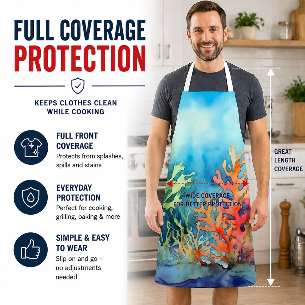 Seaweed Apron Cooking Kitchen Server Baking Crafts Gardening for Adult Women Men, Unisex, Large, Multicolor