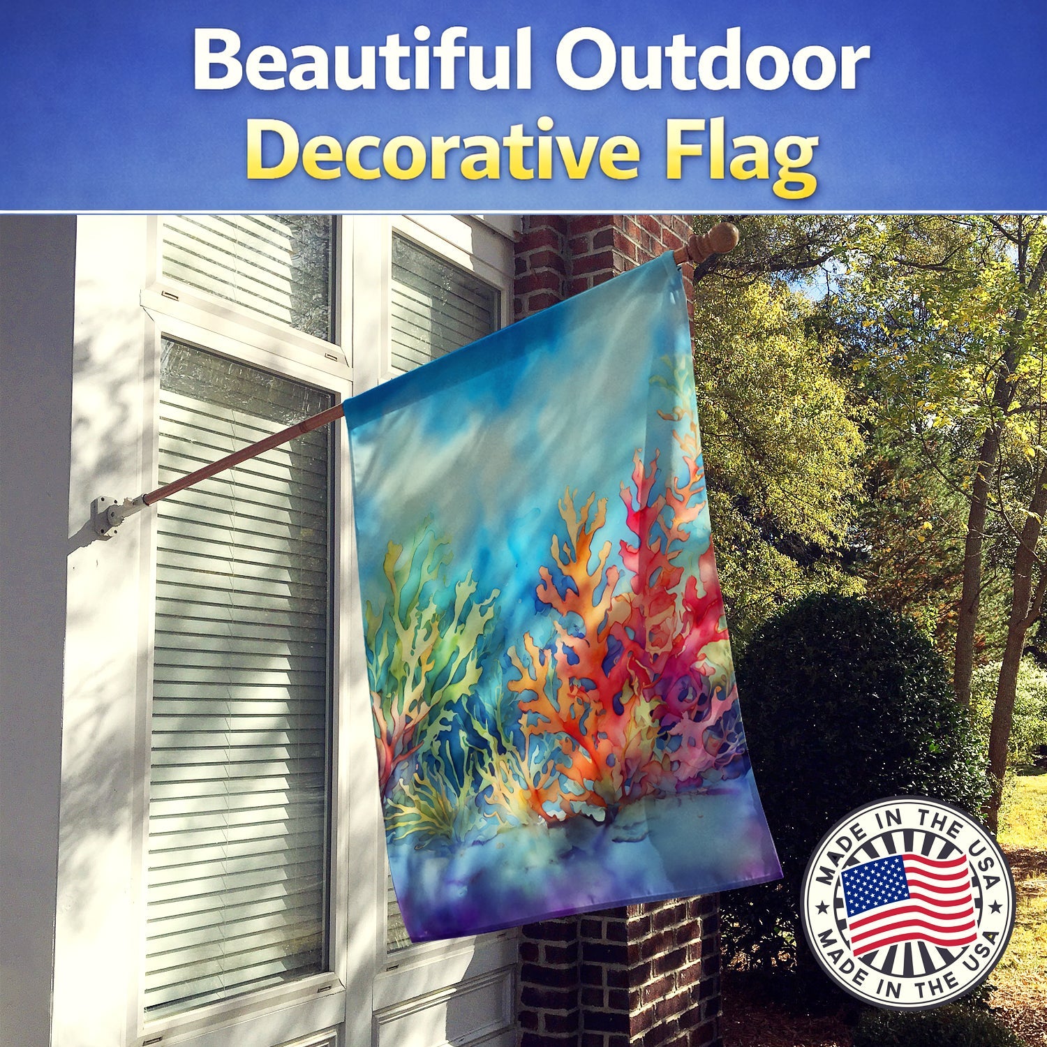 Seaweed House Flag 28x40 Porch Sleeve Pole Decorative Outside Yard Banner Artwork Wall Hanging, Polyester