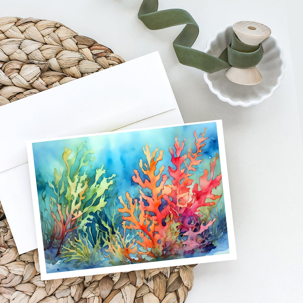 Seaweed Greeting Cards Pack of 8 Blank Cards with Envelopes Whimsical A7 Size 5x7