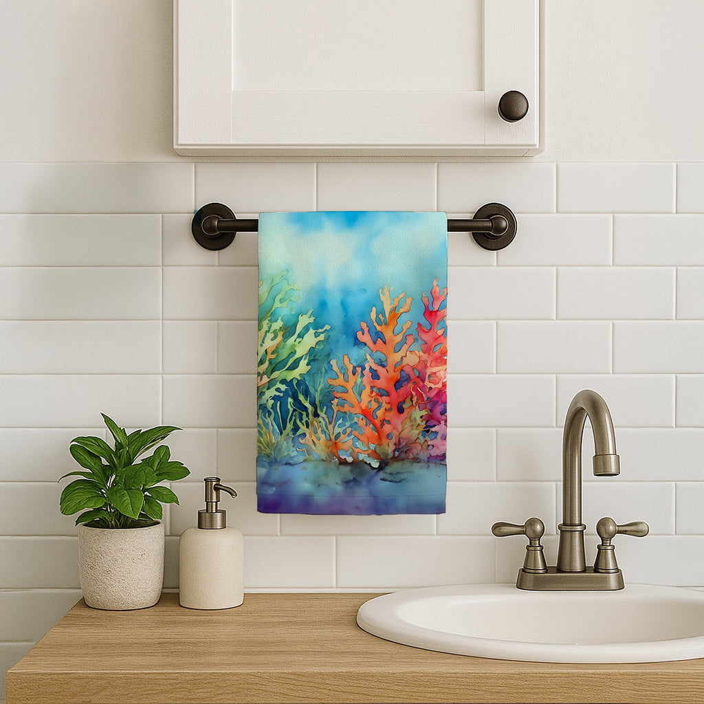 Seaweed Kitchen Towel Velour Plush Front and Cotton Loop Back Machine Washable