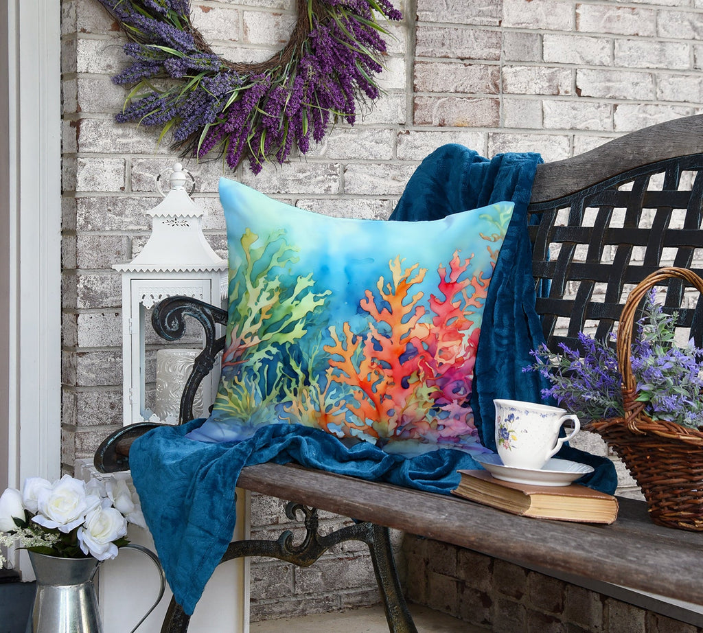 Seaweed Decorative Throw Pillow 18x18 Indoor Outdoor Accent Cushion, Fabric Cover with Insert for Sofa, Bed, Porch & Living Room