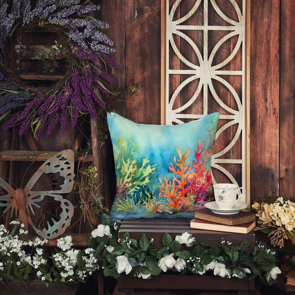 Seaweed Decorative Throw Pillow 18x18 Indoor Outdoor Accent Cushion, Fabric Cover with Insert for Sofa, Bed, Porch & Living Room