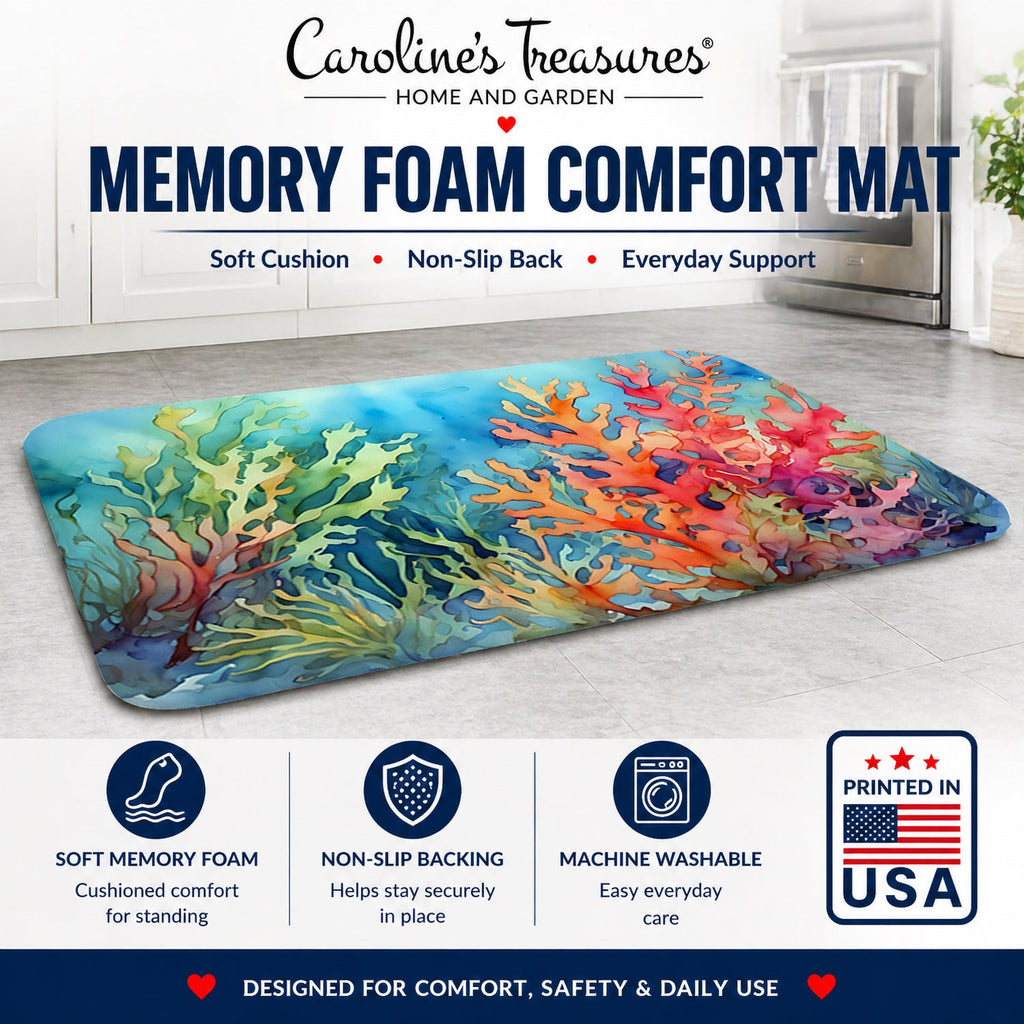 Seaweed Memory Foam Kitchen Mat Machine Washable Anti-Fatigue Cushion Comfort Bath or Kitchen Rug