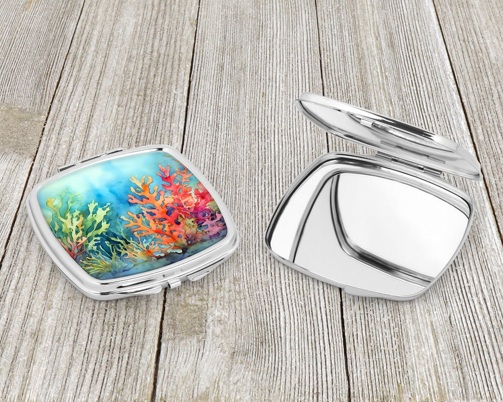 Seaweed Compact Mirror Decorative Travel Makeup Mirror for Women Girls Gifts Pocket Makeup Mirror Folding Handheld