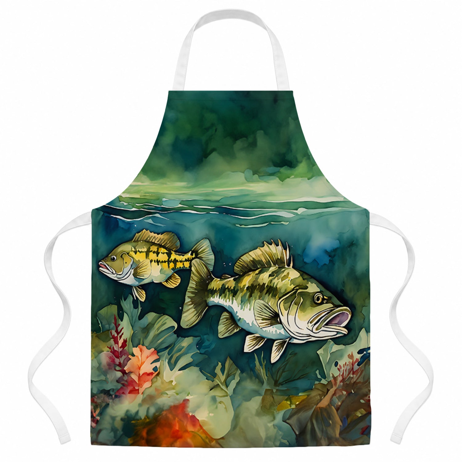 Smallmouth Bass Apron Cooking Kitchen Server Baking Crafts Gardening for Adult Women Men, Unisex, Large, Multicolor