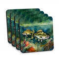 Smallmouth Bass Foam Coasters Set of 4 Cup Coasters for Indoor Outdoor, Tabletop Protection, Anti Slip, Mouse pad Material