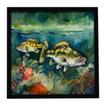Smallmouth Bass Framed Metal Print Bathroom, Kitchen, Office, Home Decor Wall Art Ready to Hang, Square, 8X8