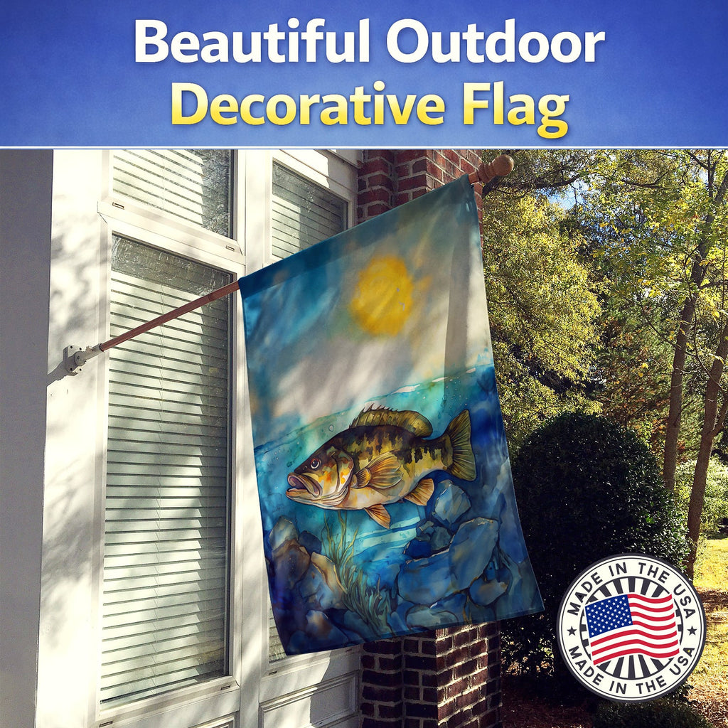 Smallmouth Bass House Flag 28x40 Porch Sleeve Pole Decorative Outside Yard Banner Artwork Wall Hanging, Polyester