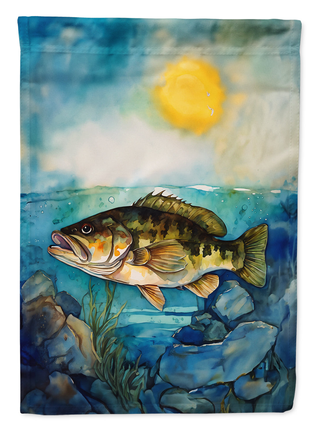 Smallmouth Bass House Flag 28x40 Porch Sleeve Pole Decorative Outside Yard Banner Artwork Wall Hanging, Polyester