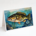 Smallmouth Bass Greeting Cards Pack of 8 Blank Cards with Envelopes Whimsical A7 Size 5x7