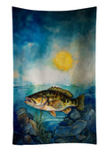 Smallmouth Bass Kitchen Towel Velour Plush Front and Cotton Loop Back Machine Washable