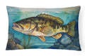 Smallmouth Bass Decorative Throw Pillow 12x16 Indoor Outdoor Accent Cushion, Fabric Cover with Insert for Sofa, Bed, Porch & Living Room