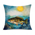 Smallmouth Bass Decorative Throw Pillow 14x14 Indoor Outdoor Accent Cushion, Fabric Cover with Insert for Sofa, Bed, Porch & Living Room