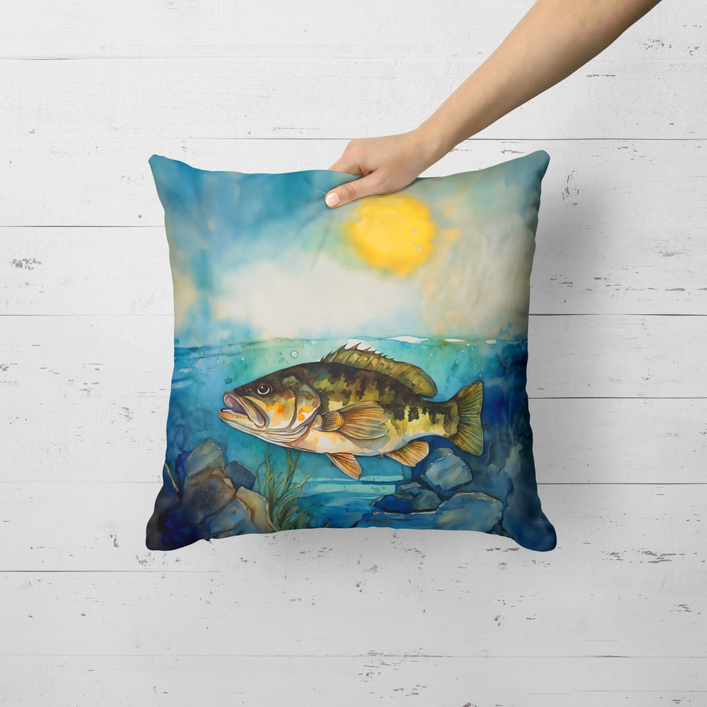 Smallmouth Bass Decorative Throw Pillow 18x18 Indoor Outdoor Accent Cushion, Fabric Cover with Insert for Sofa, Bed, Porch & Living Room