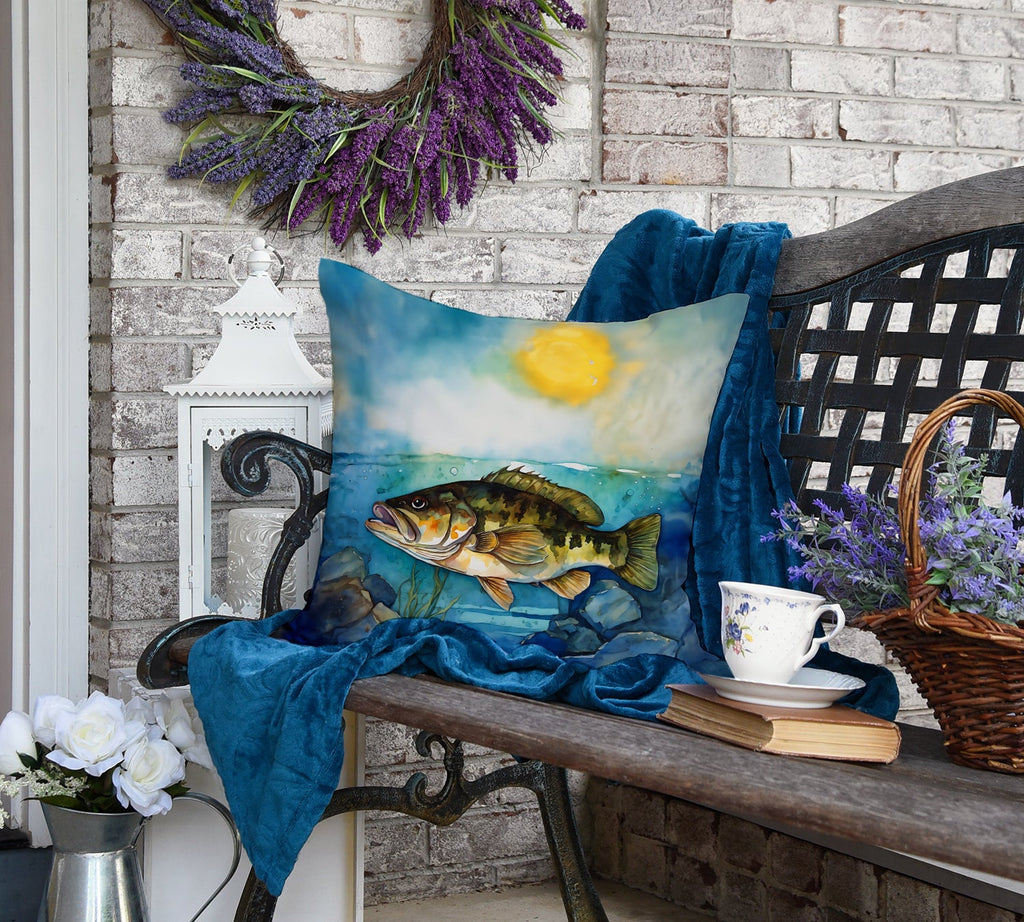 Smallmouth Bass Decorative Throw Pillow 18x18 Indoor Outdoor Accent Cushion, Fabric Cover with Insert for Sofa, Bed, Porch & Living Room