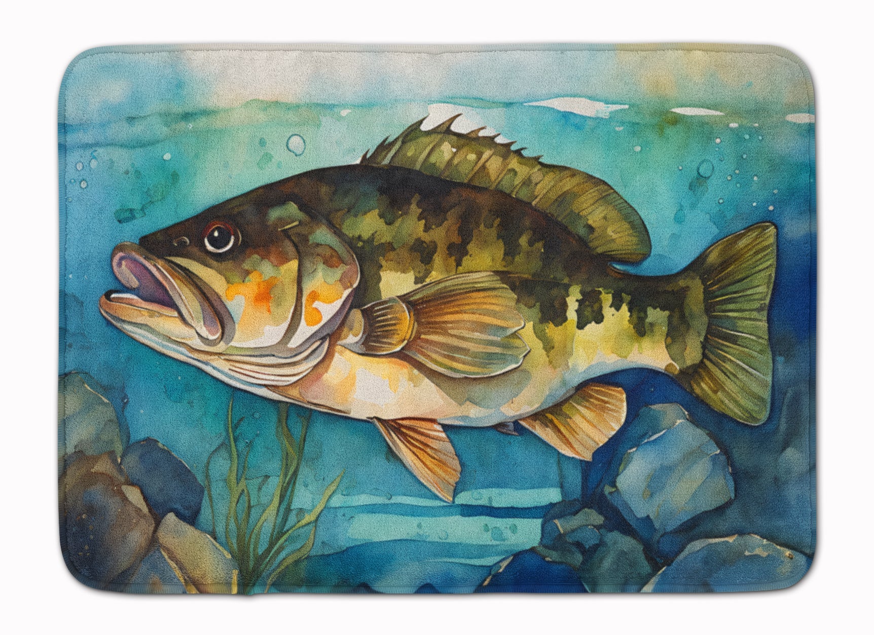 Smallmouth Bass Memory Foam Kitchen Mat Machine Washable Anti-Fatigue Cushion Comfort Bath or Kitchen Rug