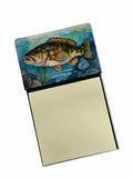 Smallmouth Bass Watercolor Sticky Note Holder Refillable Dispenser Desk Accessory 3x3 Pad Gift