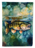 Smallmouth Bass House Flag 28x40 Porch Sleeve Pole Decorative Outside Yard Banner Artwork Wall Hanging, Polyester