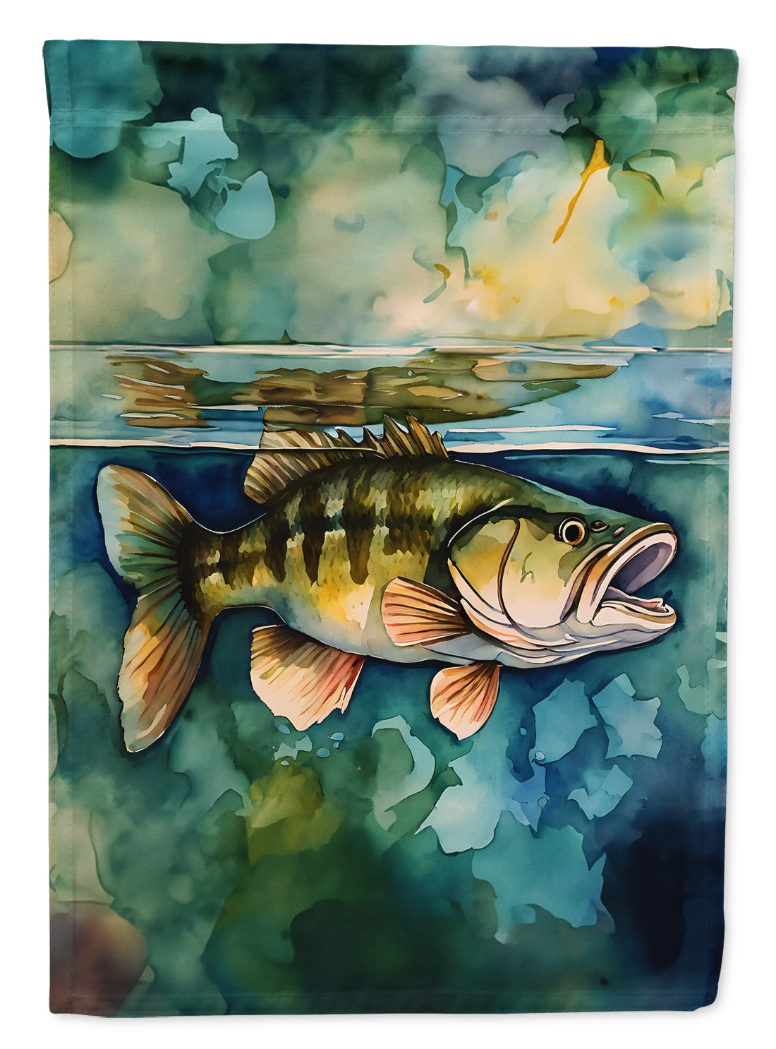 Smallmouth Bass House Flag 28x40 Porch Sleeve Pole Decorative Outside Yard Banner Artwork Wall Hanging, Polyester