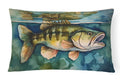 Smallmouth Bass Decorative Throw Pillow 12x16 Indoor Outdoor Accent Cushion, Fabric Cover with Insert for Sofa, Bed, Porch & Living Room