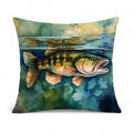 Smallmouth Bass Decorative Throw Pillow 14x14 Indoor Outdoor Accent Cushion, Fabric Cover with Insert for Sofa, Bed, Porch & Living Room