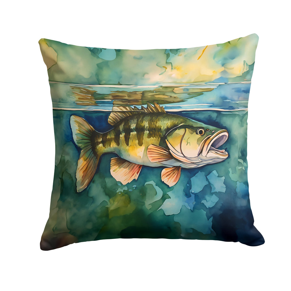 Smallmouth Bass Decorative Throw Pillow 18x18 Indoor Outdoor Accent Cushion, Fabric Cover with Insert for Sofa, Bed, Porch & Living Room