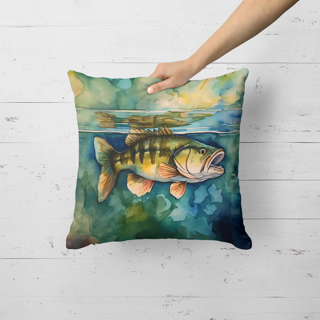 Smallmouth Bass Decorative Throw Pillow 18x18 Indoor Outdoor Accent Cushion, Fabric Cover with Insert for Sofa, Bed, Porch & Living Room