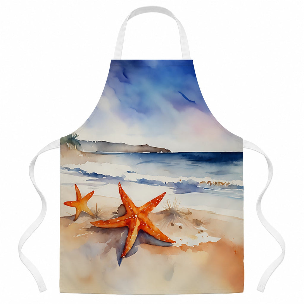 Starfish Apron Cooking Kitchen Server Baking Crafts Gardening for Adult Women Men, Unisex, Large, Multicolor