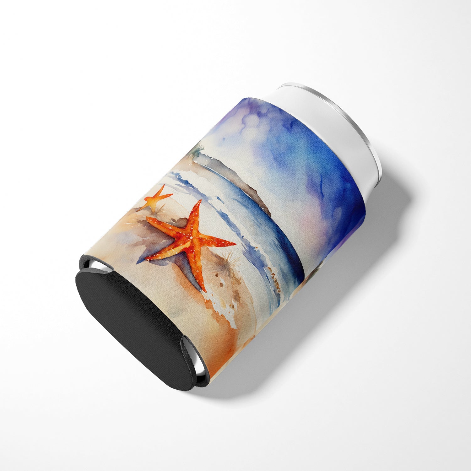 Starfish Can or Bottle Hugger Cooler Sleeve for Standard 12 oz Cans, Insulated Foam Beer & Soda Can Hugger Reusable