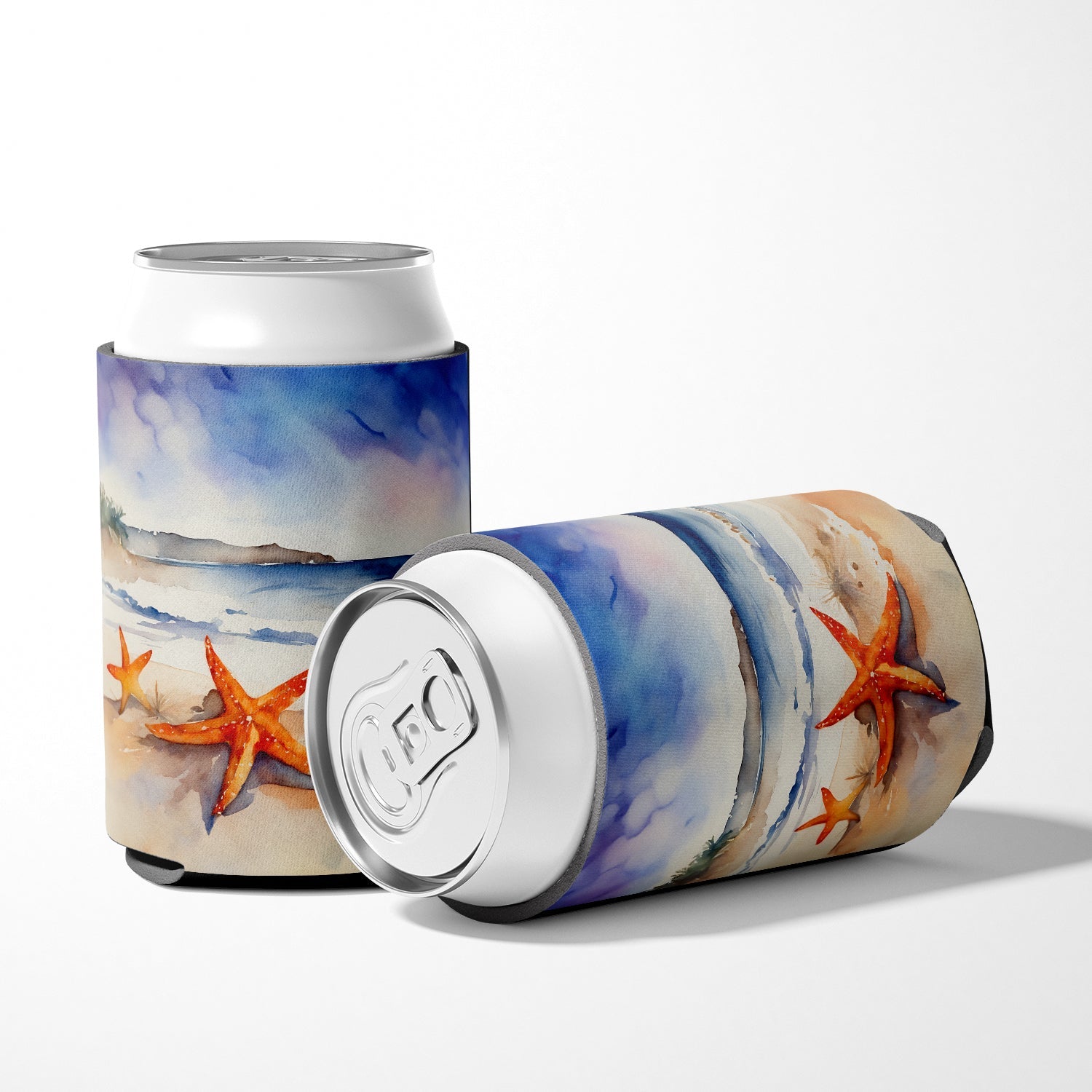 Starfish Can or Bottle Hugger Cooler Sleeve for Standard 12 oz Cans, Insulated Foam Beer & Soda Can Hugger Reusable