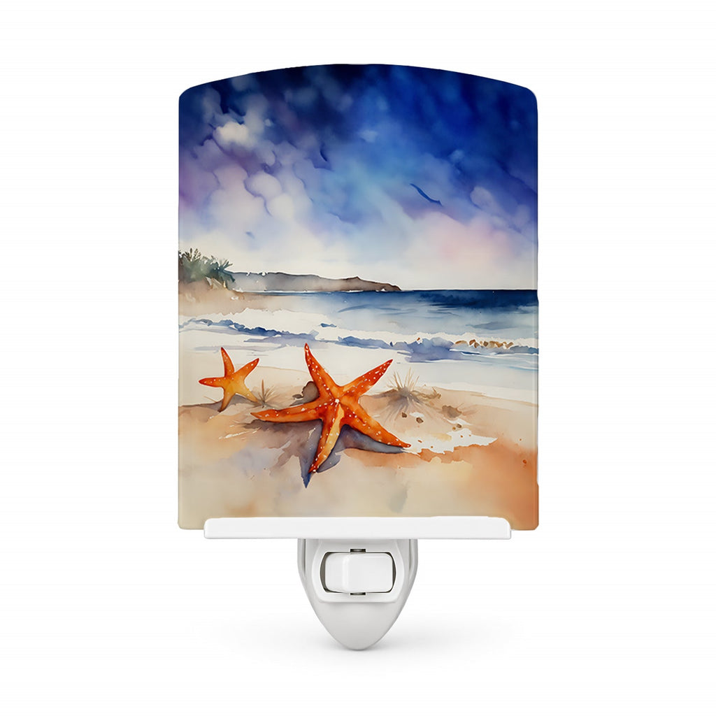 Starfish Ceramic Night Light Compact, UL-Certified, Ideal for Bedroom, Bathroom, Nursery, Hallway, Kitchen, 6x4x3, Multicolor